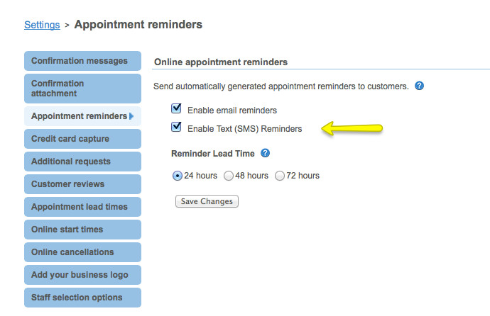 Genbook Appointment Reminder Options