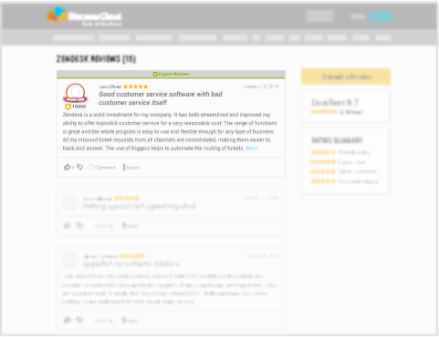 Product reviews screenshot