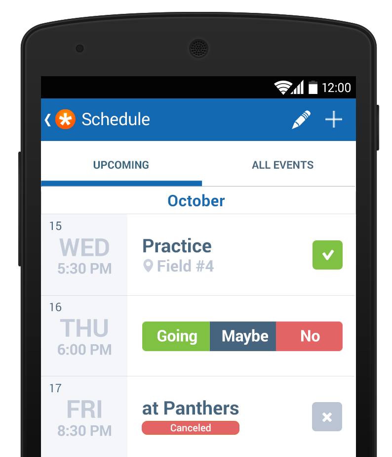 TeamSnap Schedule on Android